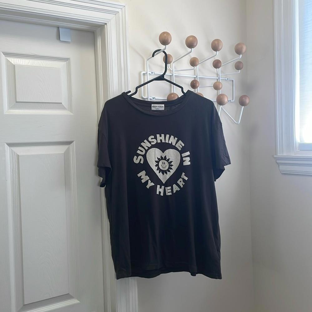 Aritzia - Denim Forum - Classic Retro Style T-Shirt - Brown - XL